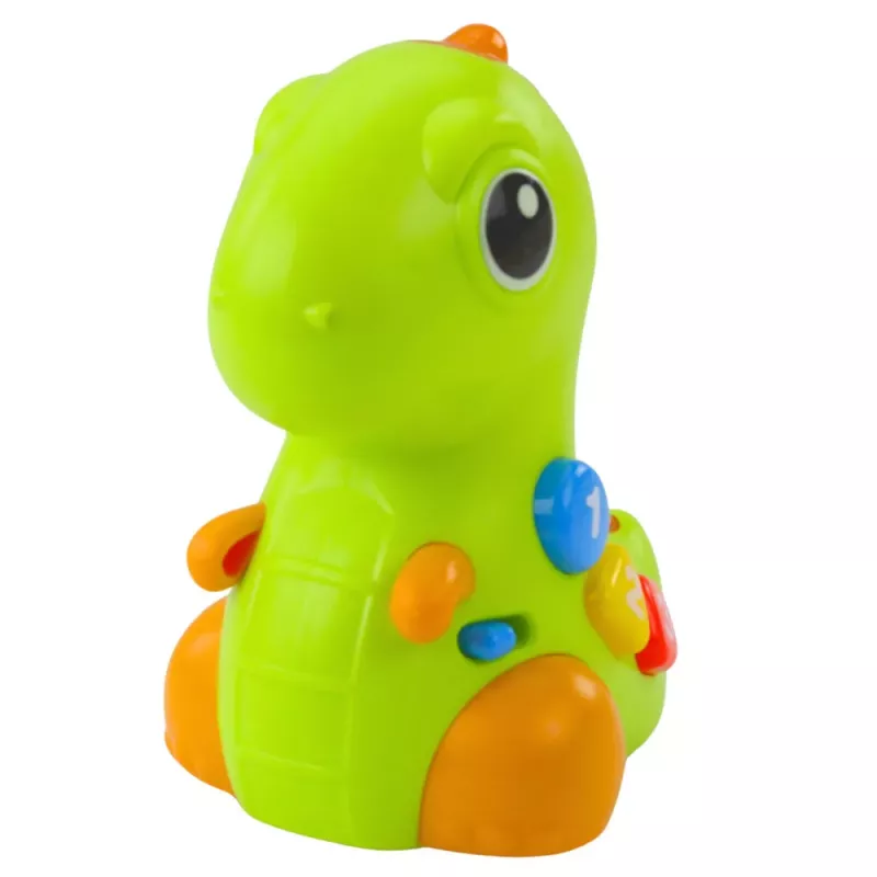 LEAN TOYS Interaktives Spielzeug für Kleinkinder Dinosaurier auf Rädern mit Licht und Sound