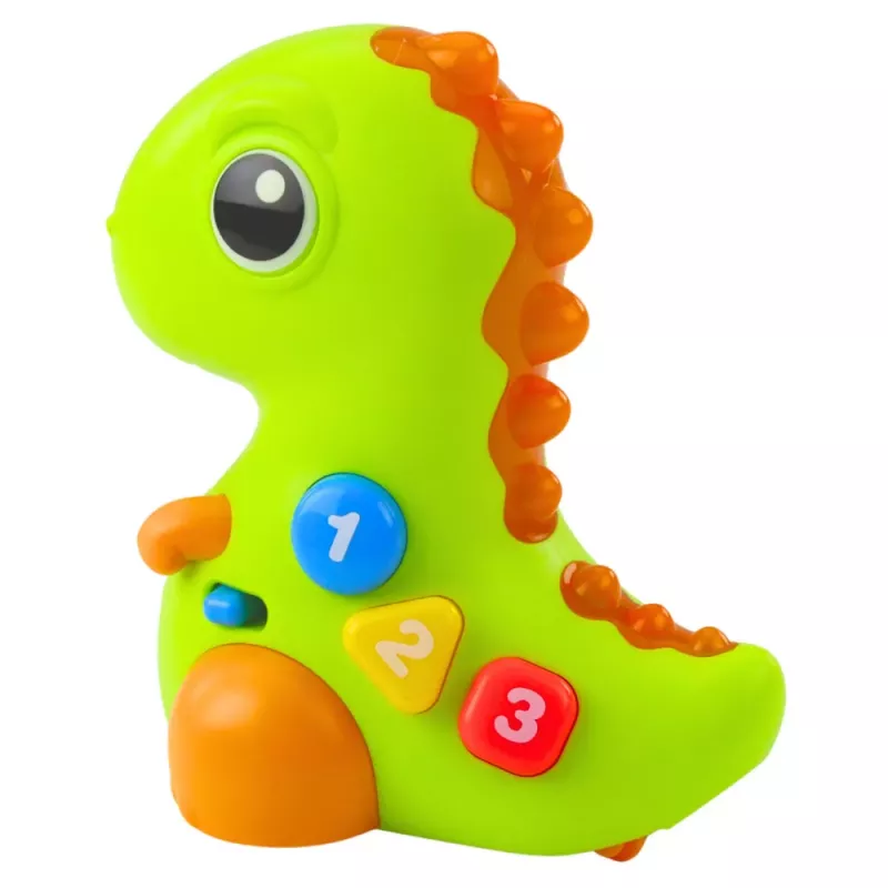 LEAN TOYS Interaktives Spielzeug für Kleinkinder Dinosaurier auf Rädern mit Licht und Sound
