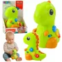LEAN TOYS Interaktives Spielzeug für Kleinkinder Dinosaurier auf Rädern mit Licht und Sound