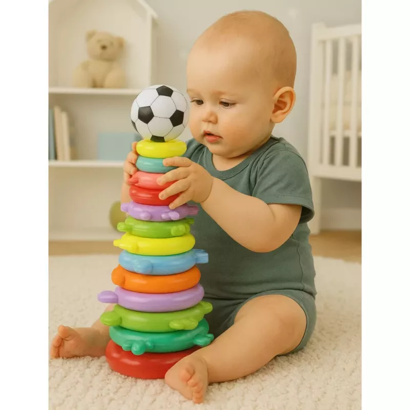 LEAN TOYS Pädagogisches Pyramiden-Puzzle-Ball-Sticker 13 Stufen Bunt