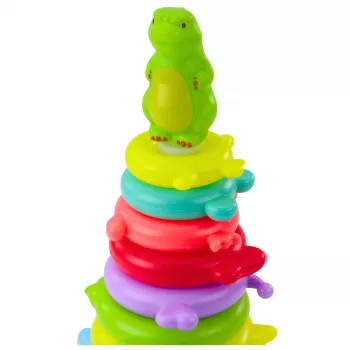 LEAN TOYS Lern-Pyramidenpuzzle Dinosaurier-Figuren-Aufkleber 12 Stufen