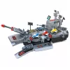 LEAN TOYS Militär-Set Flugzeugträger Militärbasis Kampfflugzeuge Fahrzeuge Licht Sound