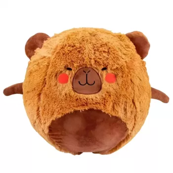LEAN TOYS Hüpfball wachsendes Plüsch-Capybara Braun Pumpe 50 cm