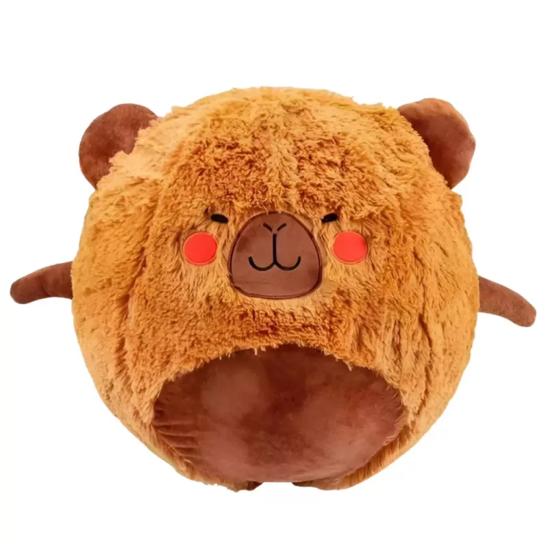 LEAN TOYS Hüpfball wachsendes Plüsch-Capybara Braun Pumpe 50 cm