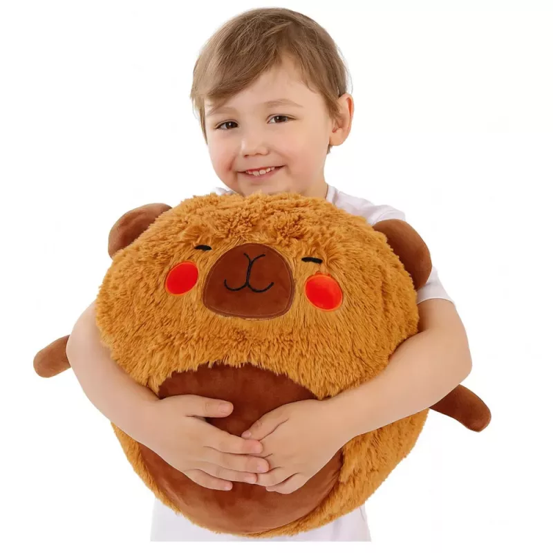 LEAN TOYS Hüpfball wachsendes Plüsch-Capybara Braun Pumpe 50 cm