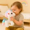 LEAN TOYS Unicorn Plush Interactive Moves Sounds White 21 cm