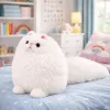 LEAN TOYS Plüschtier Kuschelige große Katze mit langem Schwanz Flauschig 30 x 30 cm