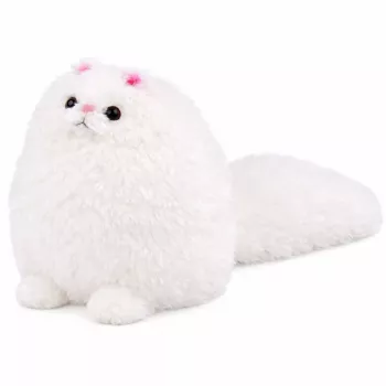 LEAN TOYS Plüschtier Kuschelige große Katze mit langem Schwanz Flauschig 30 x 30 cm
