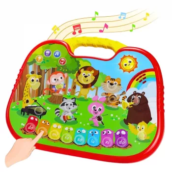 LEAN TOYS Interaktives Lernbrett Tierwelt Instrumente Klavier