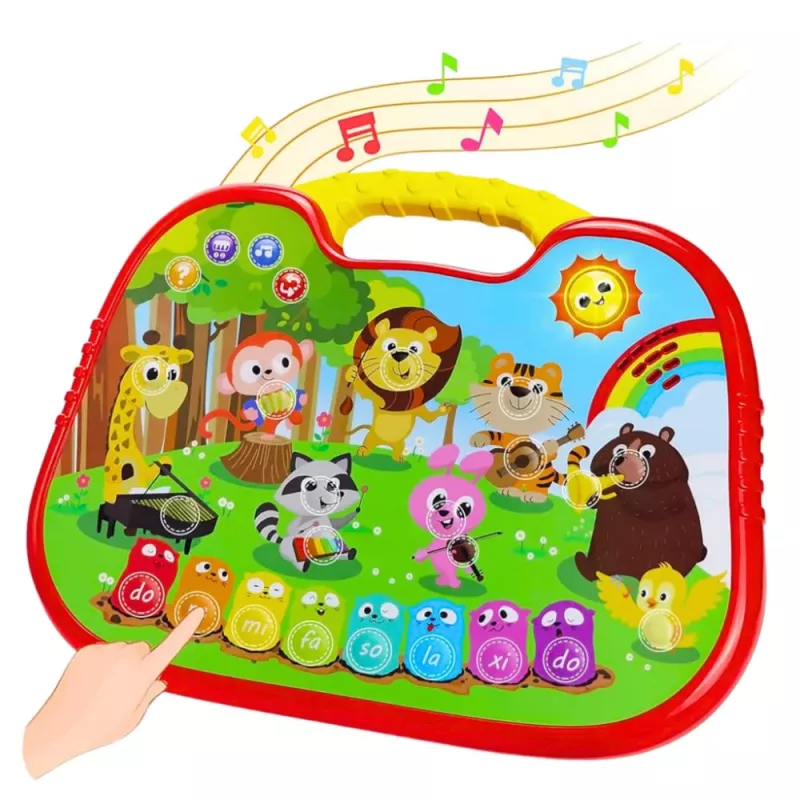 LEAN TOYS Interaktives Lernbrett Tierwelt Instrumente Klavier