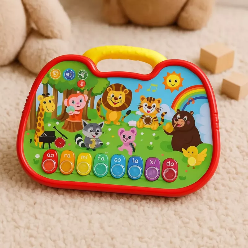 LEAN TOYS Interaktives Lernbrett Tierwelt Instrumente Klavier