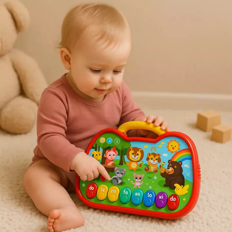 LEAN TOYS Interaktives Lernbrett Tierwelt Instrumente Klavier
