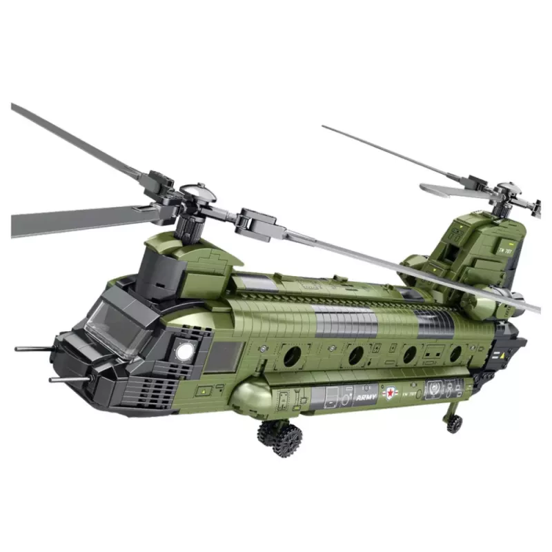 LEAN TOYS Bausteine-Set Militärhubschrauber CH-47 Chinook 1451 Teile
