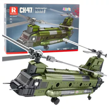 LEAN TOYS Bausteine-Set Militärhubschrauber CH-47 Chinook 1451 Teile