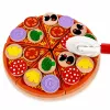LEAN TOYS Holz-Pizza-Schneideset mit Klettrad und Schneidebrett