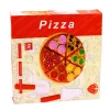 LEAN TOYS Holz-Pizza-Schneideset mit Klettrad und Schneidebrett
