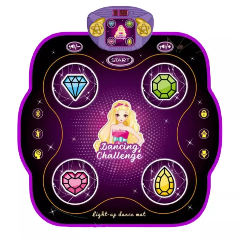LEAN TOYS Interaktive Musik-Tanzmatte für Kinder mit Bluetooth 9 Spielstufen