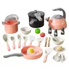 LEAN TOYS Küchenset Töpfe Kochzubehör Essen Pink 32-teilig