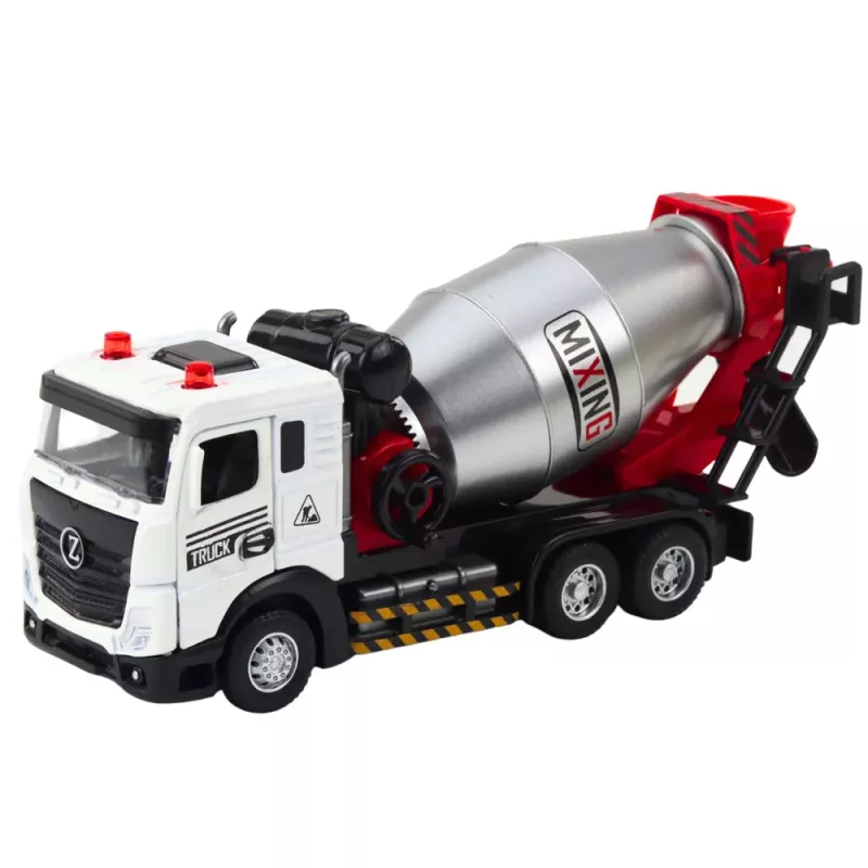LEAN TOYS Betonmischer Baustellenfahrzeug Metallkabine Drehtrommel Lichter Geräusche
