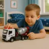 LEAN TOYS Betonmischer Baustellenfahrzeug Metallkabine Drehtrommel Lichter Geräusche