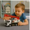 LEAN TOYS Truck mit Kran, Metallkabine, verstellbarer Ausleger, Licht- und Soundsystem