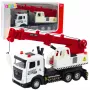 LEAN TOYS Truck mit Kran, Metallkabine, verstellbarer Ausleger, Licht- und Soundsystem