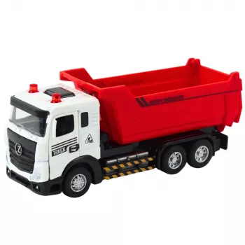 LEAN TOYS Truck Kipper mit Metallkabine, beweglicher Mulde, Lichtern und Geräuschen