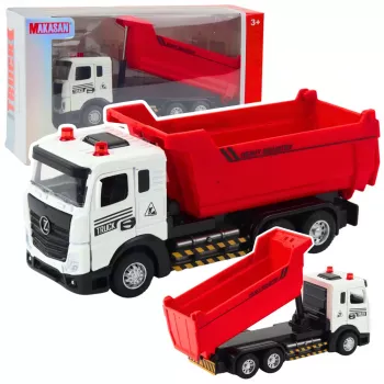 LEAN TOYS Truck Kipper mit Metallkabine, beweglicher Mulde, Lichtern und Geräuschen