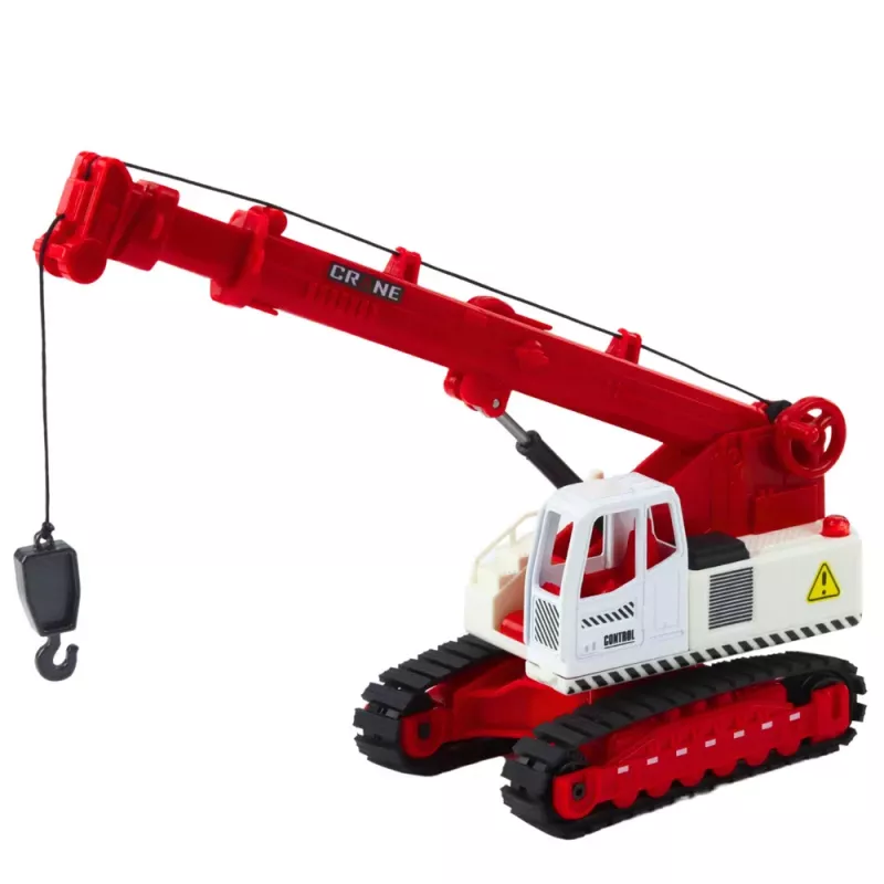 LEAN TOYS Raupenkran mit drehbarer Kabine, Licht, Sound, Metallhaken - RC-Baufahrzeug im Maßstab 1:14