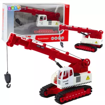LEAN TOYS Raupenkran mit drehbarer Kabine, Licht, Sound, Metallhaken - RC-Baufahrzeug im Maßstab 1:14