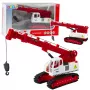 LEAN TOYS Raupenkran mit drehbarer Kabine, Licht, Sound, Metallhaken - RC-Baufahrzeug im Maßstab 1:14