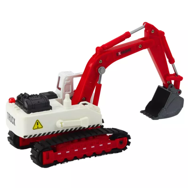 LEAN TOYS Metal Crawler Excavator mit beweglichem Schwenklöffel, Kabine, Lichtern, Geräuschen