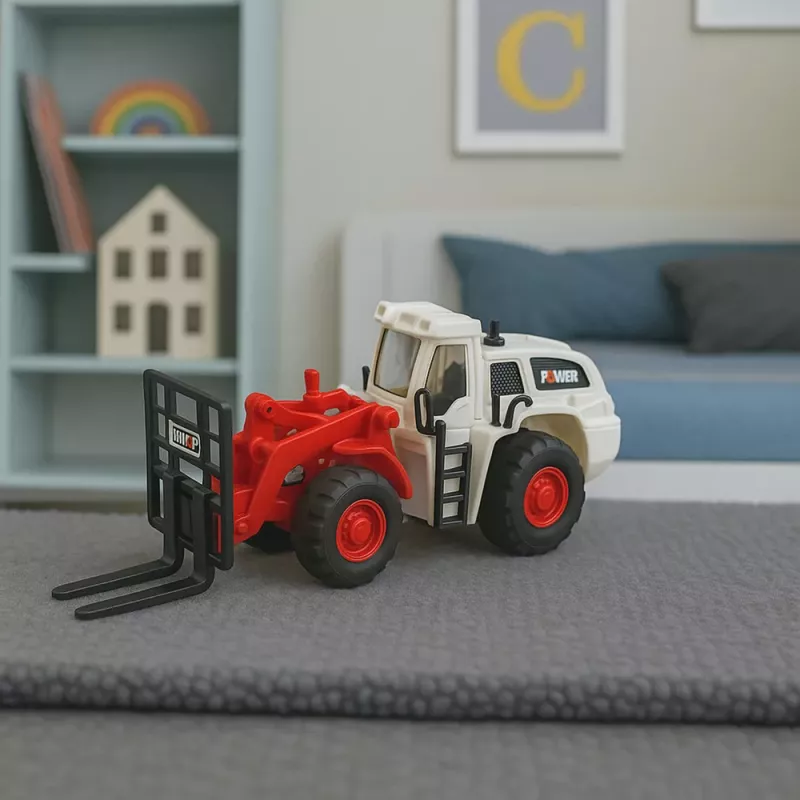 LEAN TOYS Gabelstapler mit Metallgabeln, einstellbaren Lichtern und Geräuschen
