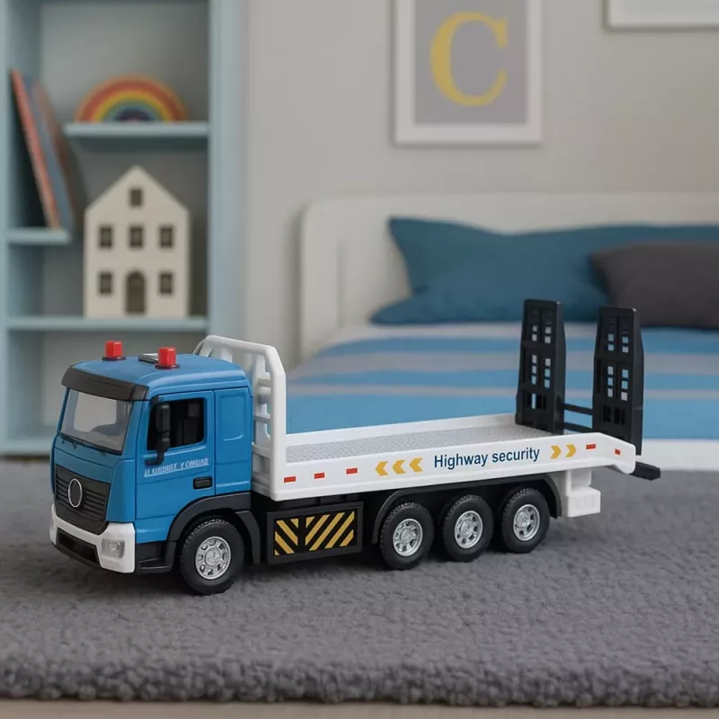 LEAN TOYS Transport-LKW Abschleppwagen mit beweglicher Plattform, Lichtern und Geräuschen