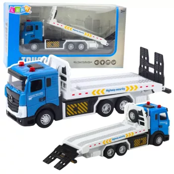 LEAN TOYS Transport-LKW Abschleppwagen mit beweglicher Plattform, Lichtern und Geräuschen