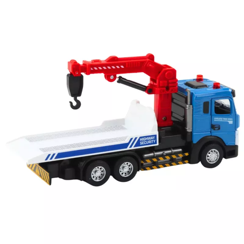 LEAN TOYS Abschleppwagen mit Metallkabine, Lichtern und Geräuschen