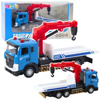 LEAN TOYS Abschleppwagen mit Metallkabine, Lichtern und Geräuschen
