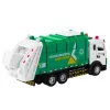 LEAN TOYS Müllwagen für Kinder, Metallkabine, Mülltonne, Lichter, Geräusche, Grün