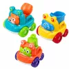 LEAN TOYS Set Baustellenfahrzeuge mit Tieren für Kleinkinder Bunt 3 Stk.