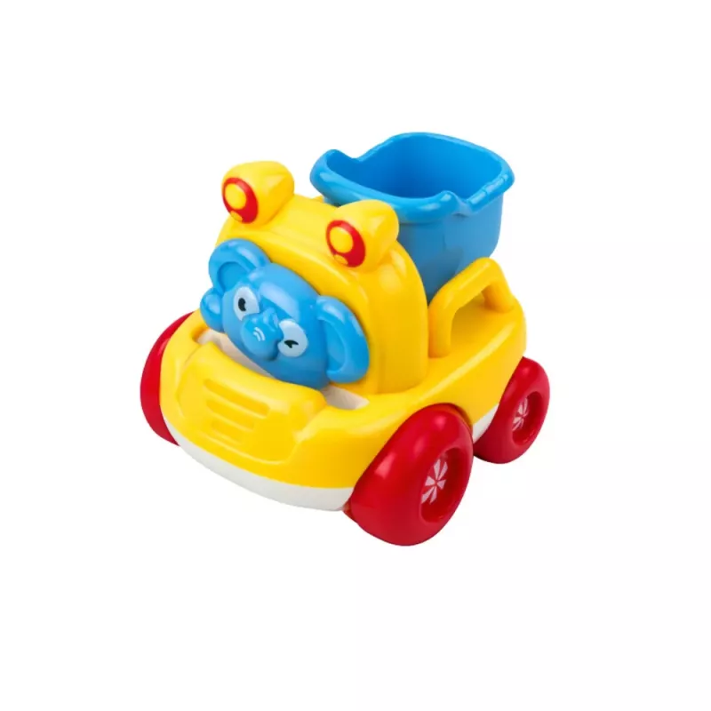 LEAN TOYS Set Baustellenfahrzeuge mit Tieren für Kleinkinder Bunt 3 Stk.