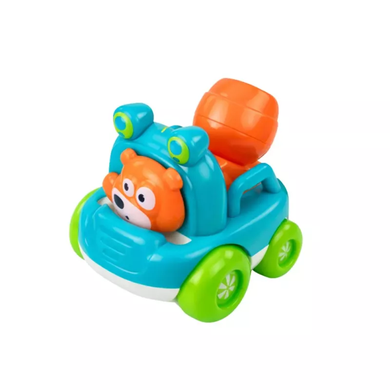 LEAN TOYS Set Baustellenfahrzeuge mit Tieren für Kleinkinder Bunt 3 Stk.