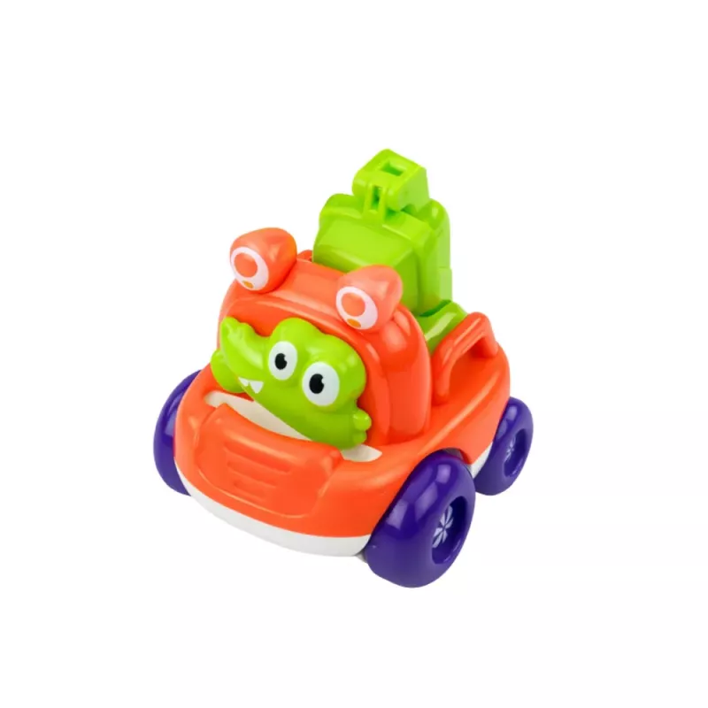 LEAN TOYS Set Baustellenfahrzeuge mit Tieren für Kleinkinder Bunt 3 Stk.