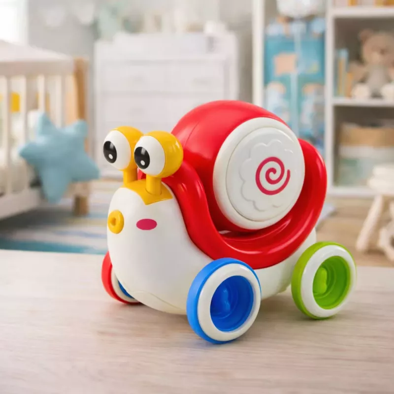 LEAN TOYS Interaktive Schnecken-Trommel zum Reiten, Musikpädagogisch, Rot