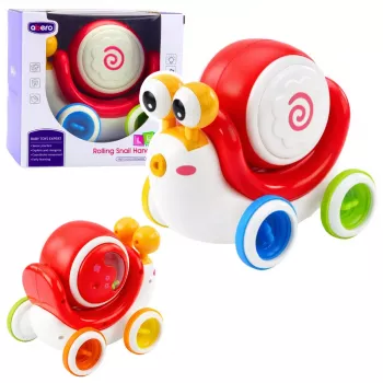 LEAN TOYS Interaktive Schnecken-Trommel zum Reiten, Musikpädagogisch, Rot