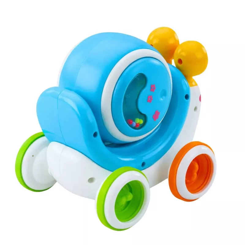 LEAN TOYS Interaktive Schnecken-Trommel zum Reiten, musikalisch, pädagogisch, blau