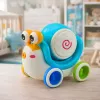LEAN TOYS Interaktive Schnecken-Trommel zum Reiten, musikalisch, pädagogisch, blau