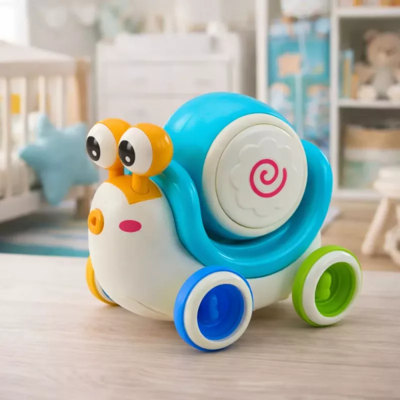 LEAN TOYS Interaktive Schnecken-Trommel zum Reiten, musikalisch, pädagogisch, blau