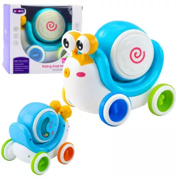 LEAN TOYS Interaktive Schnecken-Trommel zum Reiten, musikalisch, pädagogisch, blau
