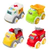 LEAN TOYS City Car Set für Kleinkinder, Antrieb, Bewegungselemente, Lichter, Geräusche