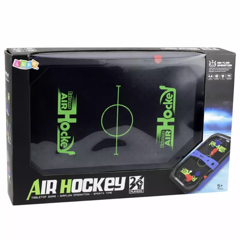 LEAN TOYS Air Hockey Tisch Geschicklichkeitsspiel für Kinder Pucks 43x26 cm